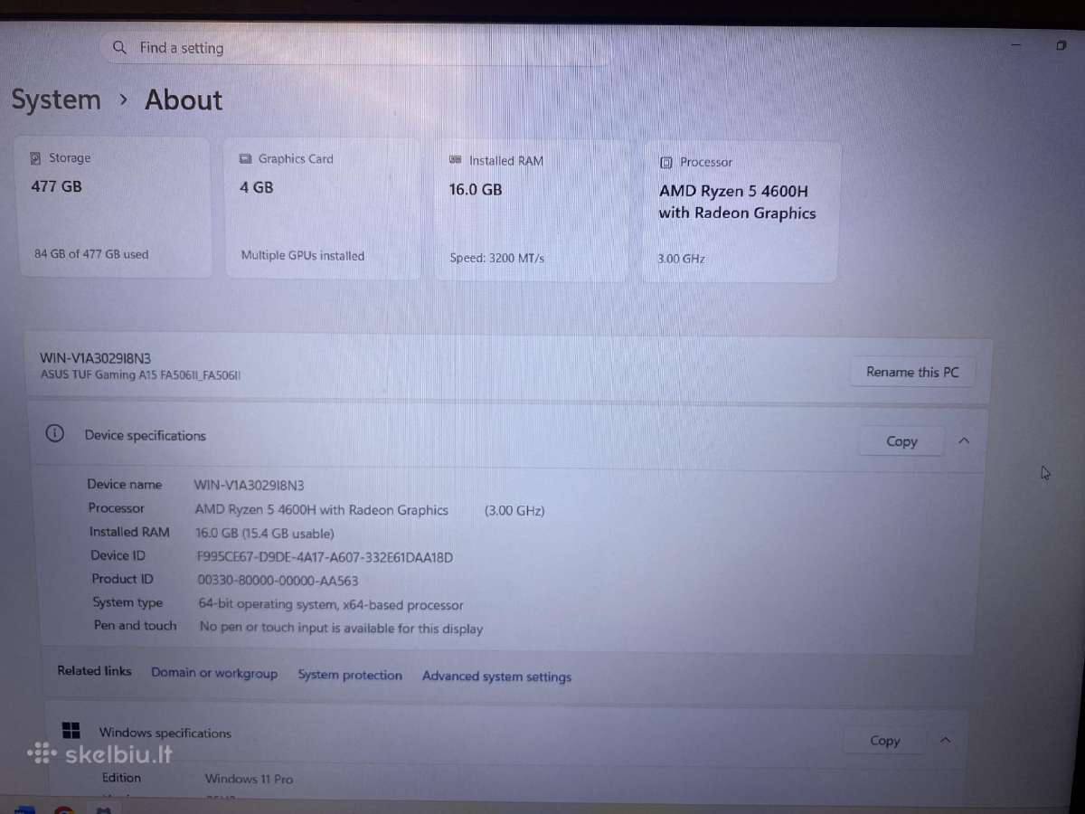 Asus Tuf A15 Fa506ii - nuotraukos Nr. 3