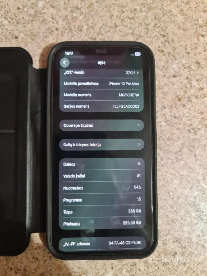 iPhone 12 pro max 256gb su dėklu,pakroveju - nuotraukos Nr. 2
