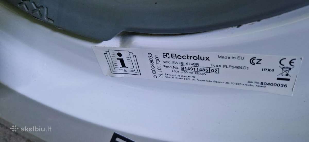 Skalbimo mašina Electrolux Ewfb1674 - nuotraukos Nr. 2