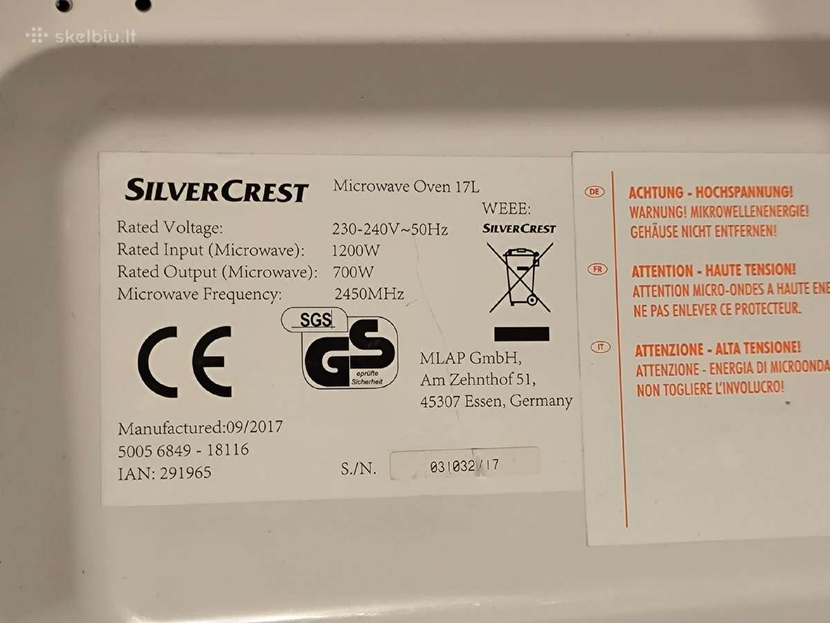 Veikianti mikrobangų krosnelė Silvercrest 17l (700 - nuotraukos Nr. 3