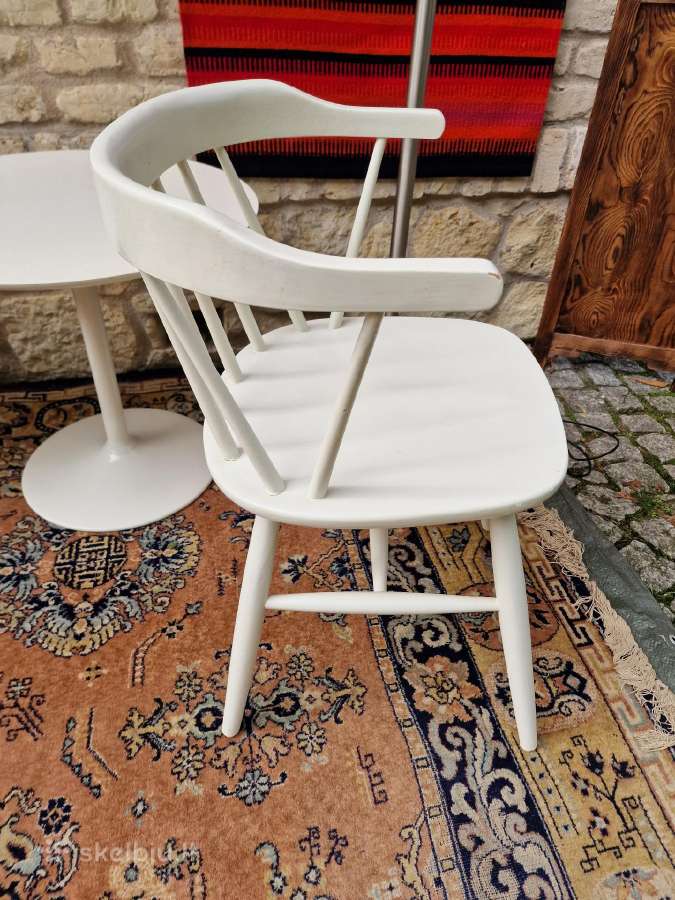 Vintažinė mid century medžio masyvo kėdė - nuotraukos Nr. 3