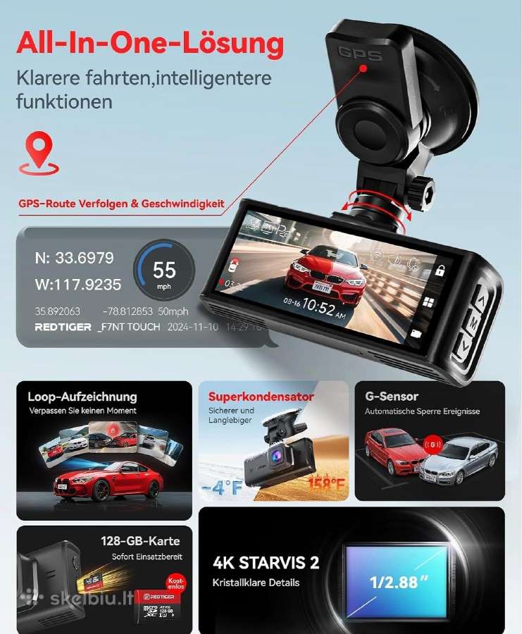 Automobilio vaizdo registratorius Red riger F7n - nuotraukos Nr. 3