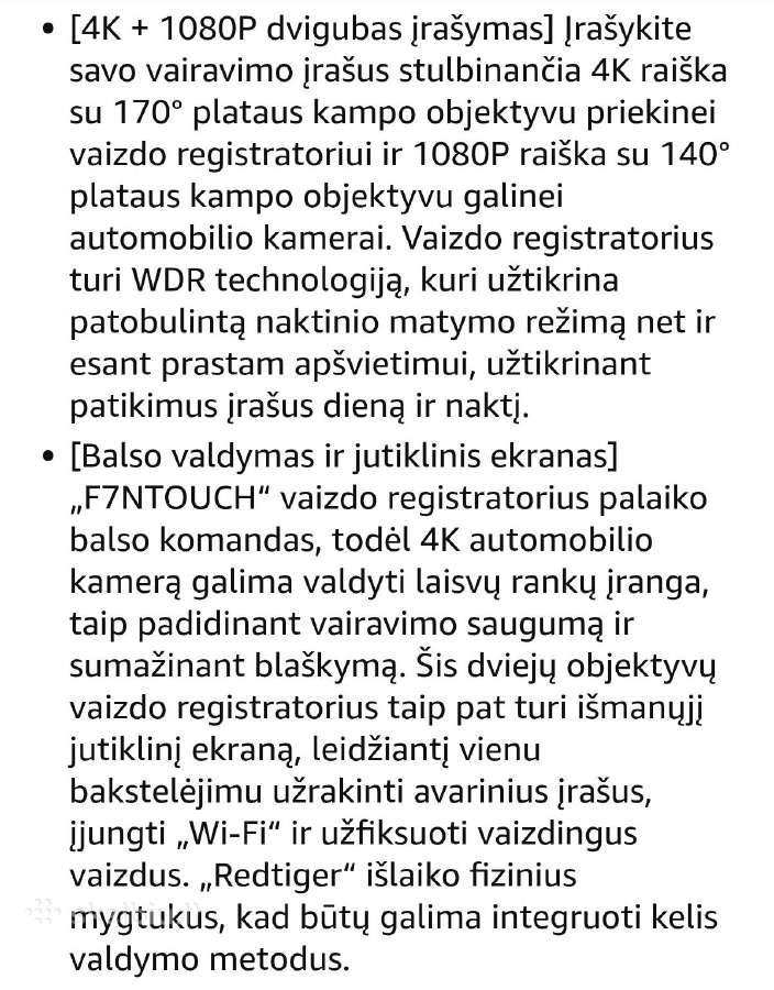 Automobilio vaizdo registratorius Red riger F7n - nuotraukos Nr. 6