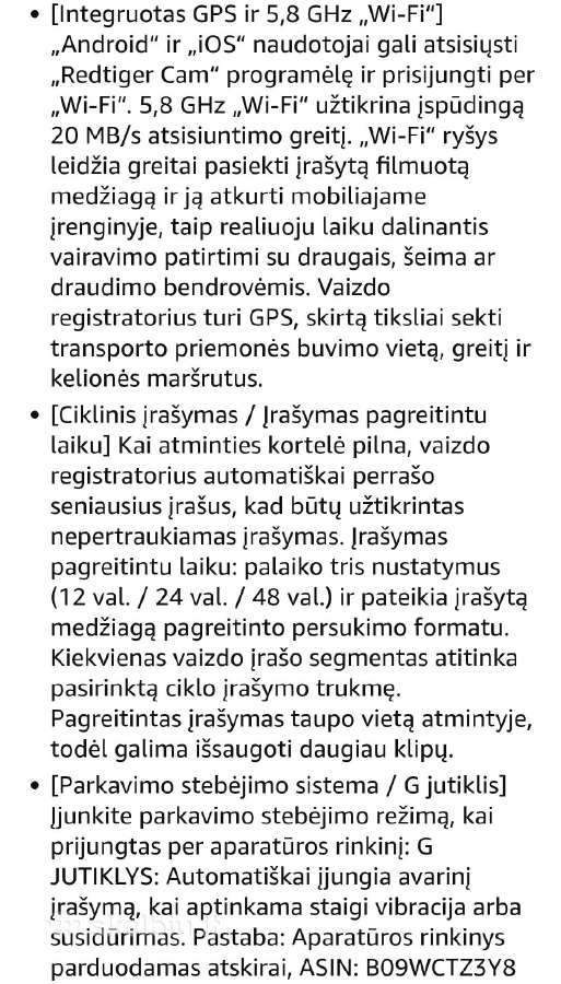 Automobilio vaizdo registratorius Red riger F7n - nuotraukos Nr. 7