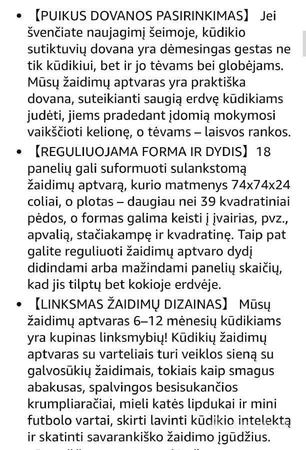 Dripex vaikiškas maniežas (14daliu),150*150*62 - nuotraukos Nr. 4