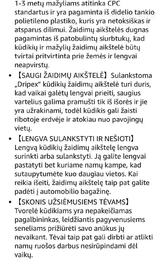 Dripex vaikiškas maniežas (14daliu),150*150*62 - nuotraukos Nr. 5