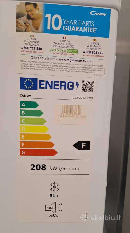 Šaldiklis 91l Candy Cctus 542 Wh - nuotraukos Nr. 2