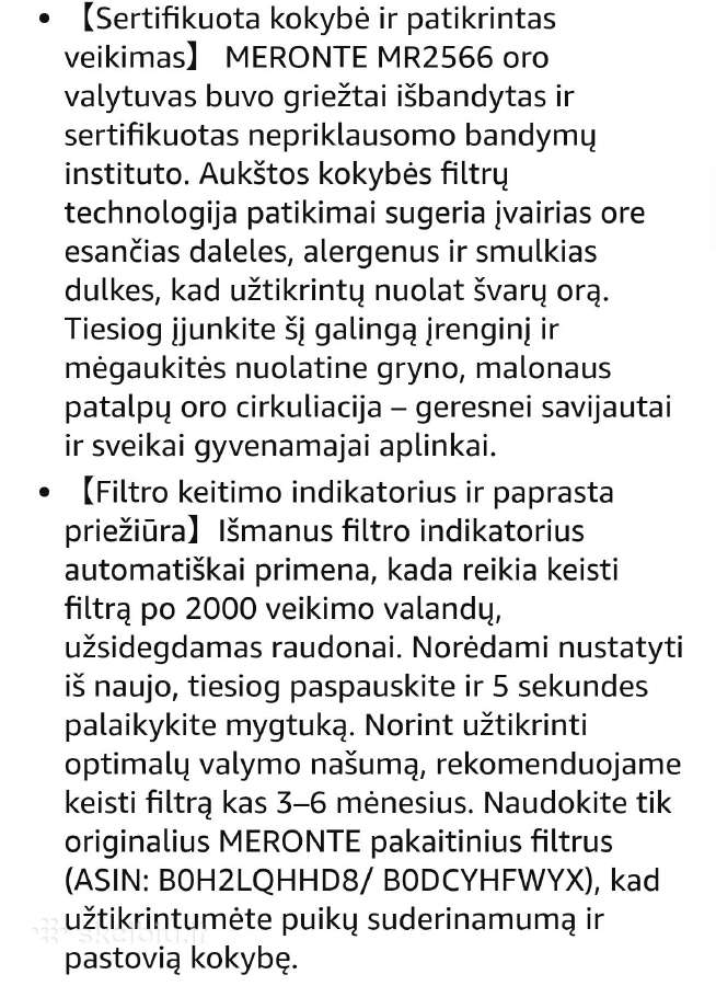 Meronte oro valytuvas,iki 20kv - nuotraukos Nr. 3