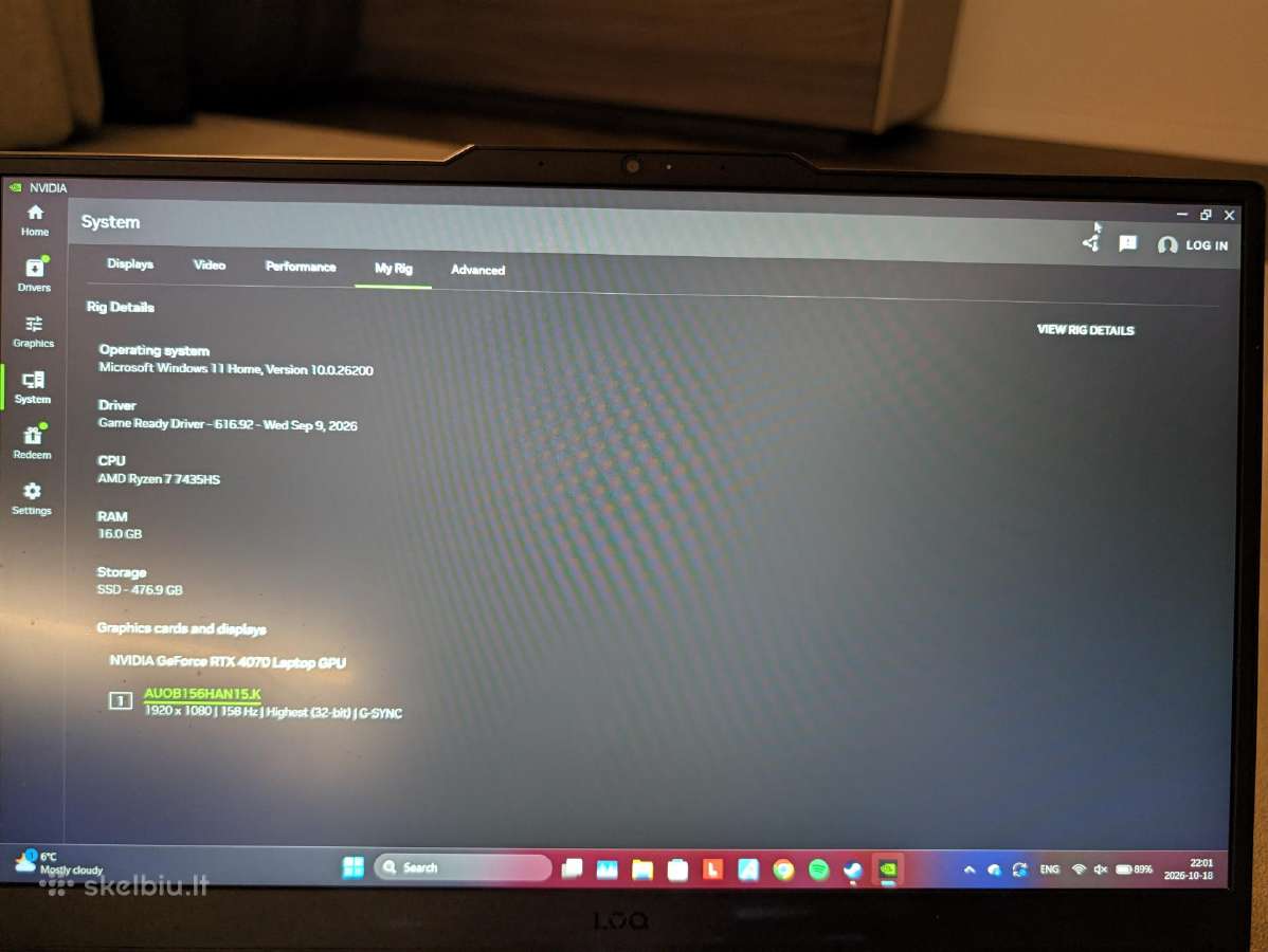 Lenovo Loq / Rtx 4070 / Ryzen 7 / 144hz - nuotraukos Nr. 2