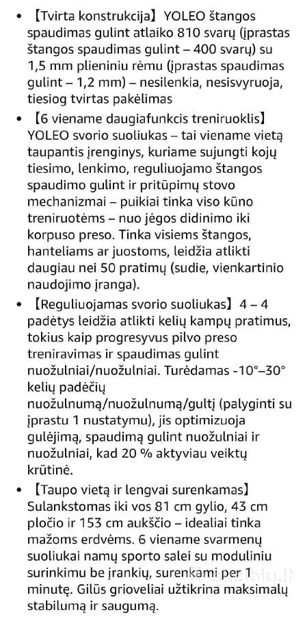 6-1,daugiafunkcinis treniruočių suoliukas - nuotraukos Nr. 6