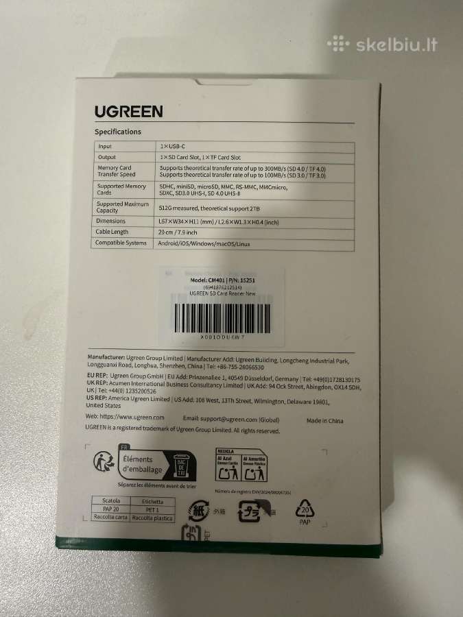 Ugreen Sd kortelių skaitytuvai - nuotraukos Nr. 2