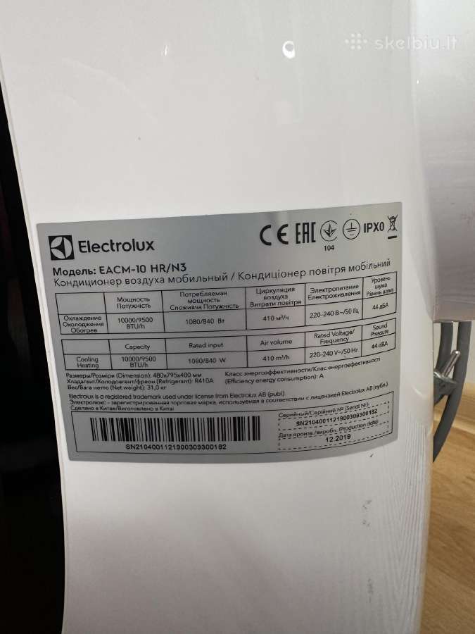Mobilus kondicionierius „Electrolux Eacm-10 Hr/n3 - nuotraukos Nr. 5