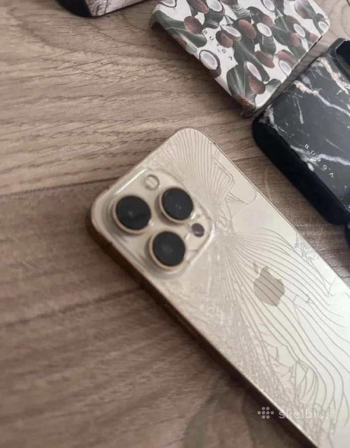 Auksinis iPhone 13 pro + Burga dėklai - nuotraukos Nr. 3