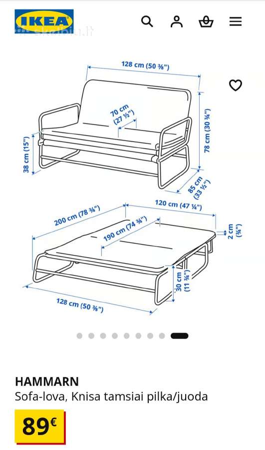 Ikea sofa lova - nuotraukos Nr. 3