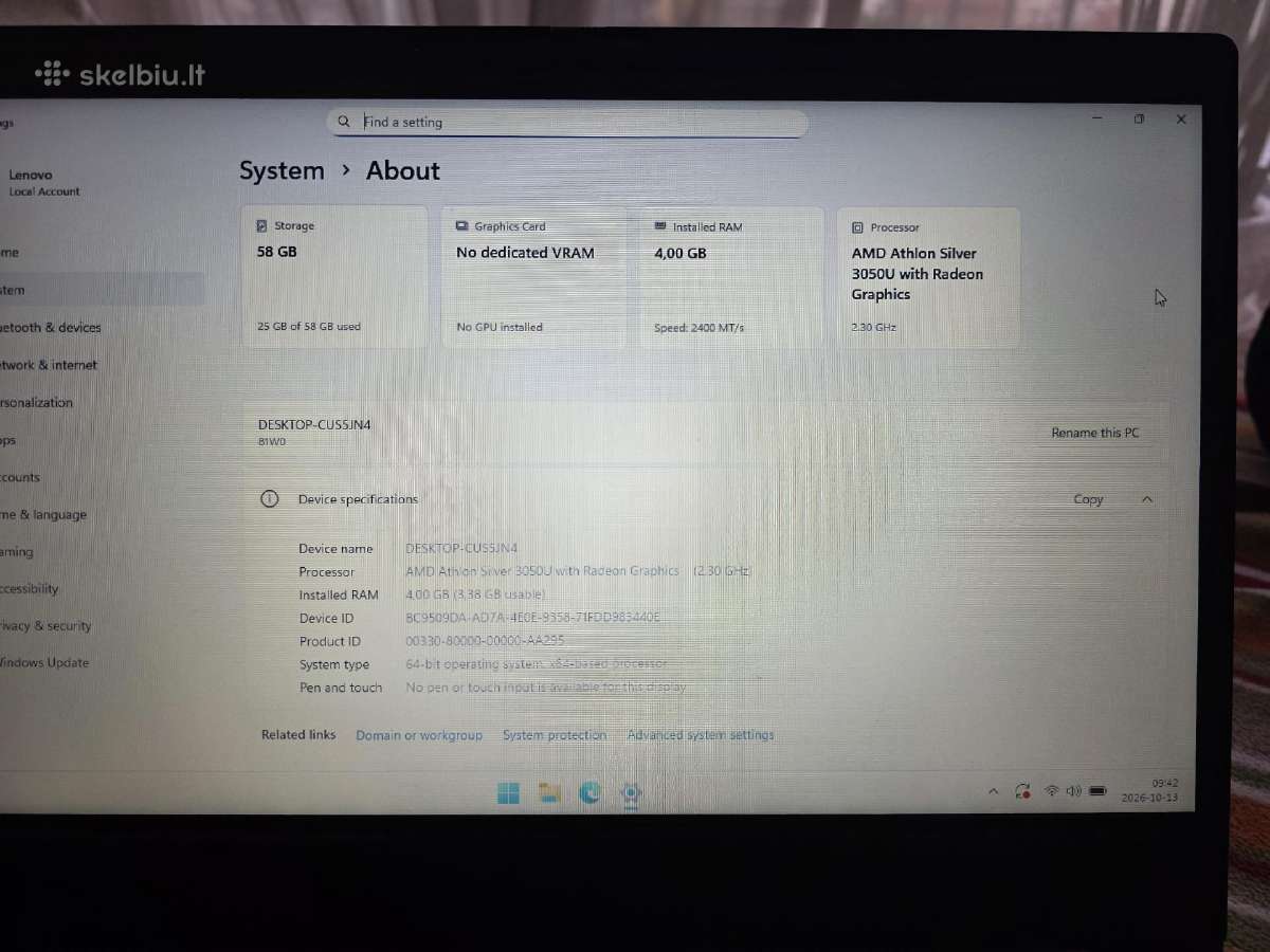 Lenovo ideapad 3 Amd - nuotraukos Nr. 3