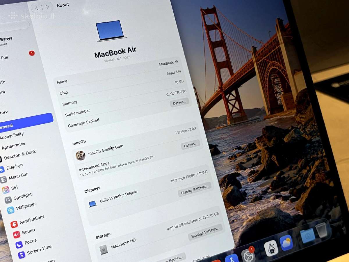 MacBook Air 15,3 (M4) 2025 - nuotraukos Nr. 8