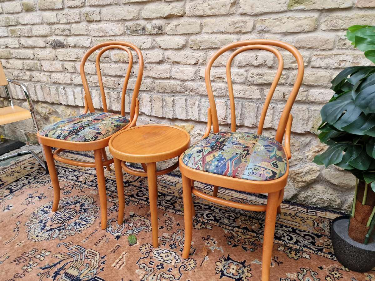Vintažinės mid century Thonet st.kėdės ir taburetė - nuotraukos Nr. 16