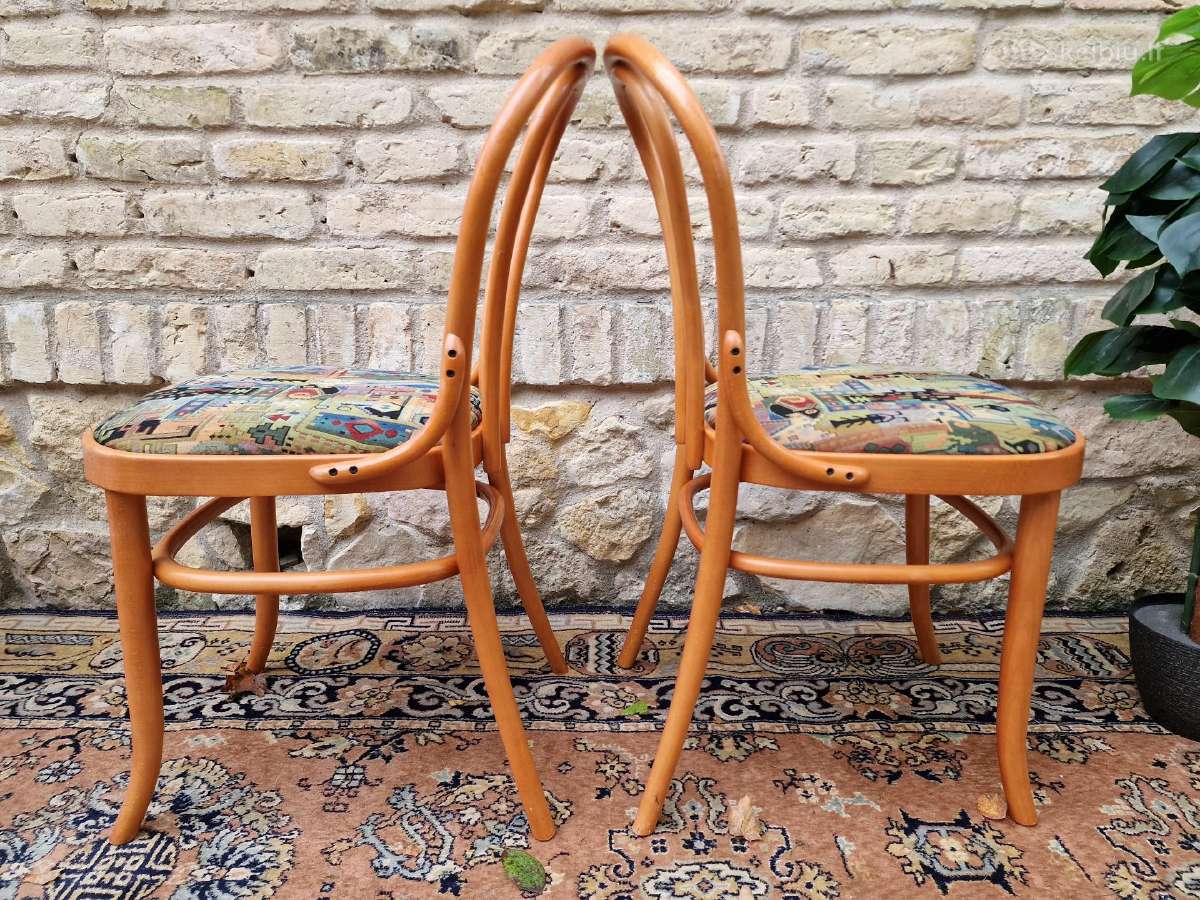 Vintažinės mid century Thonet st.kėdės ir taburetė - nuotraukos Nr. 20