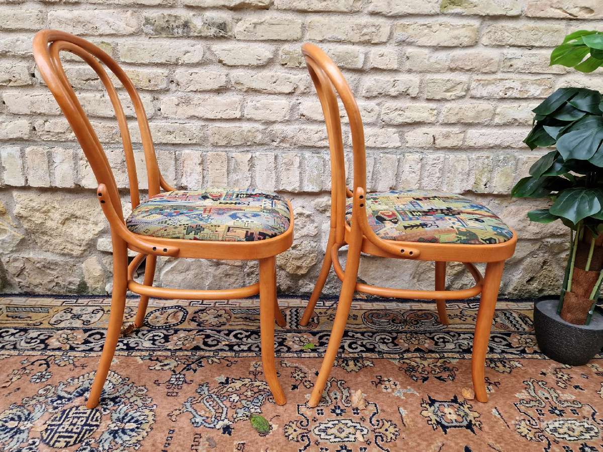 Vintažinės mid century Thonet st.kėdės ir taburetė - nuotraukos Nr. 21