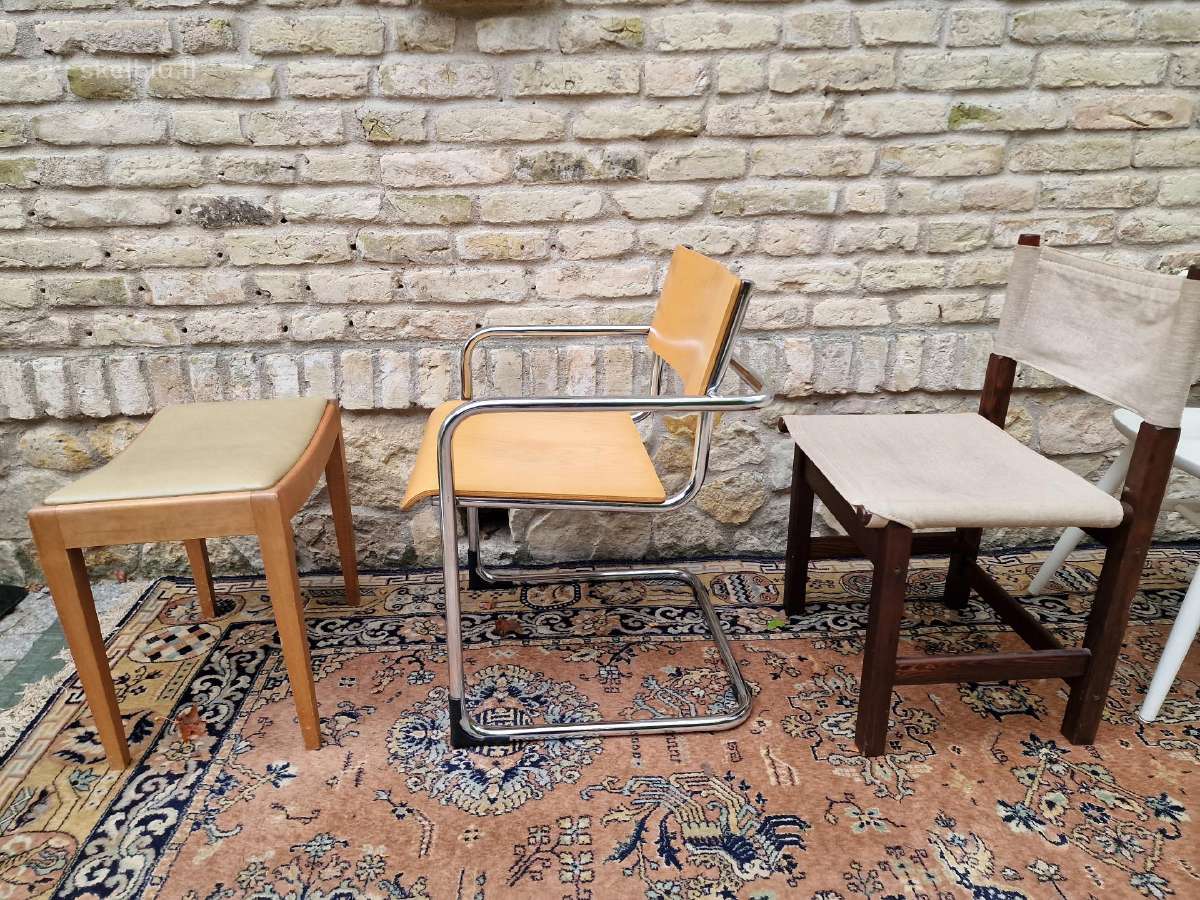 Vintažinės mid century interjerinės kėdės ir pufai - nuotraukos Nr. 2