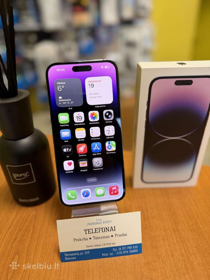 iPhone 14promax 128gb Purple Su Garantija - nuotraukos Nr. 2