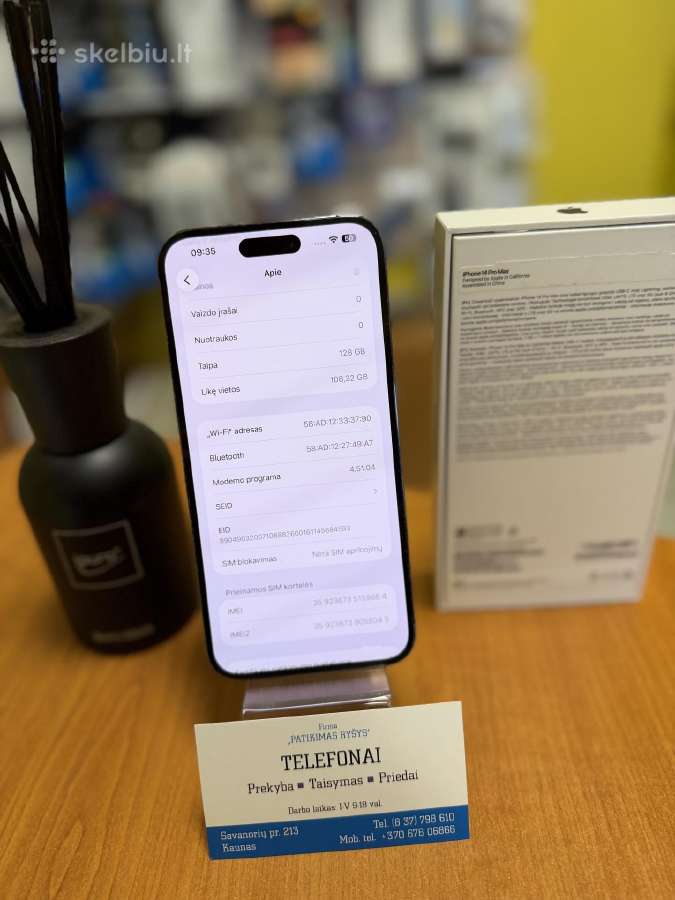 iPhone 14promax 128gb Purple Su Garantija - nuotraukos Nr. 3