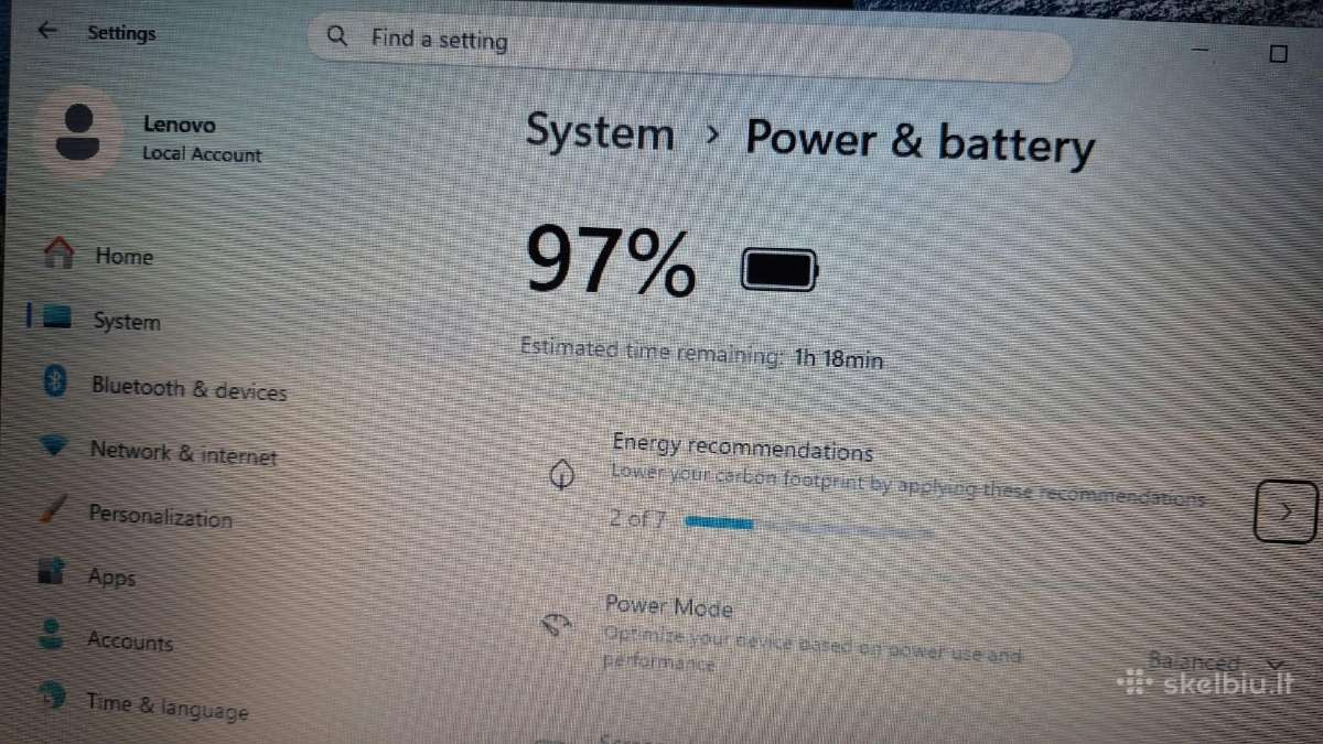 Lenovo Ideapad 305 Win11,i3(5)cpu,8/256gb - nuotraukos Nr. 8
