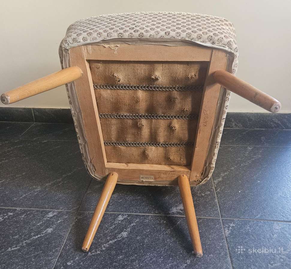 Senovinis fotelis foteliukas kede kreslas 1950 50s - nuotraukos Nr. 16