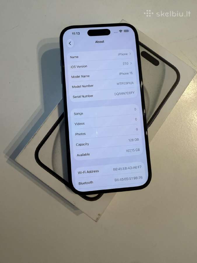 Apple iPhone 15 128gb black Blocked - nuotraukos Nr. 2