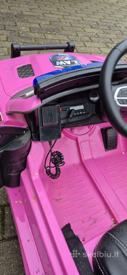 Elektromobilis Dodge Police 12v7ah Pink - nuotraukos Nr. 5