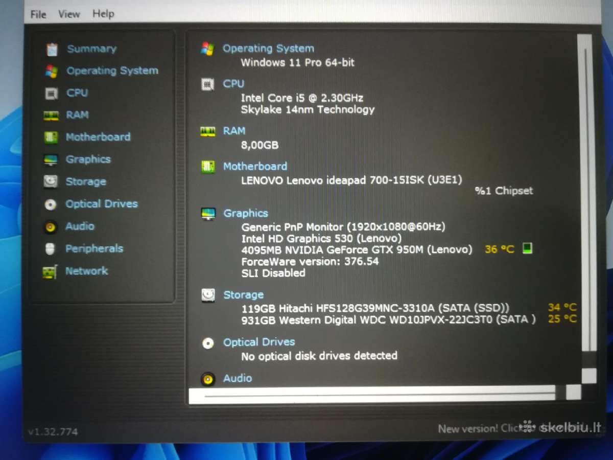 Galingas 15,6 Lenovo Core i5, atmintis1128gb, 8gb - nuotraukos Nr. 3
