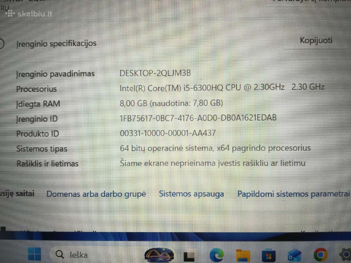 Galingas 15,6 Lenovo Core i5, atmintis1128gb, 8gb - nuotraukos Nr. 5