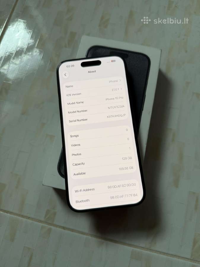 iPhone 15 Pro 128gb Black - nuotraukos Nr. 5