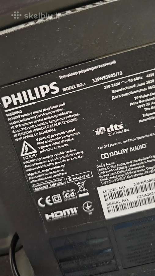 LED Philips televizorius. 32" 82cm. - nuotraukos Nr. 2