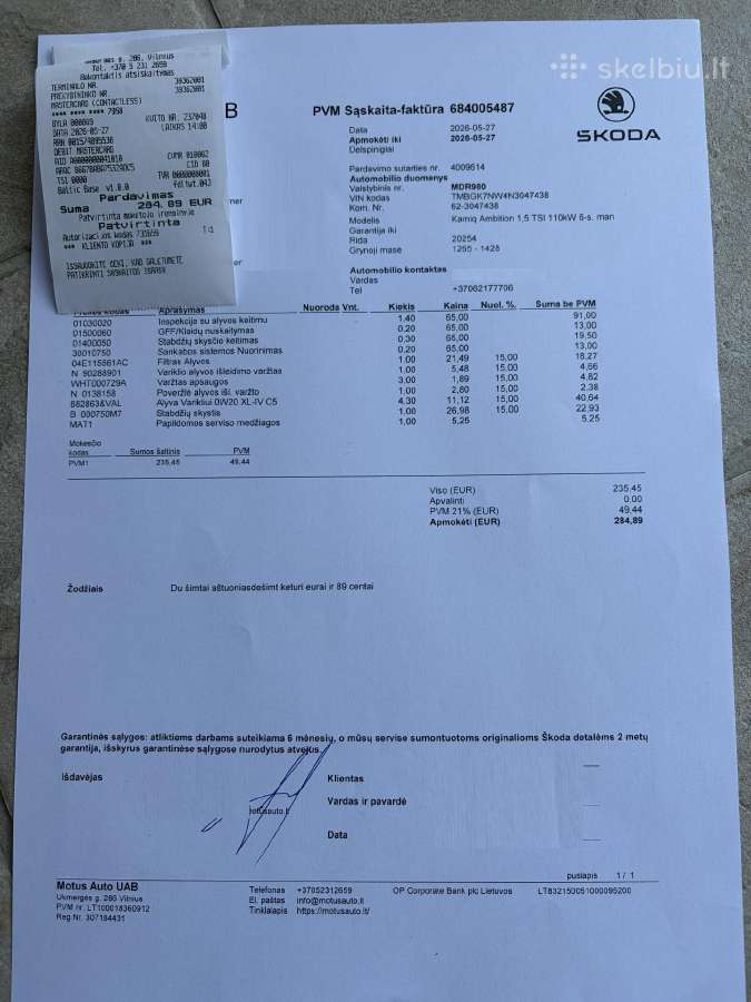 Kaip naujas Škoda Kamiq 1.5 su mechanine dėže - nuotraukos Nr. 17