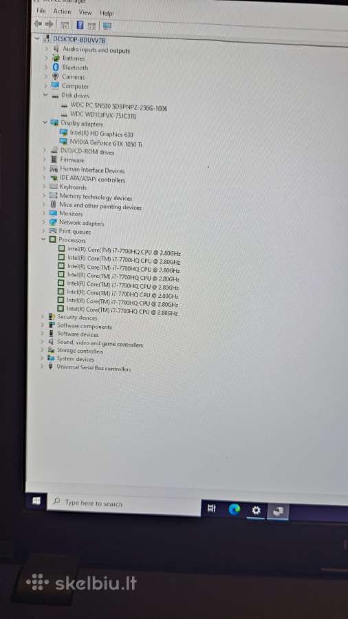 Asus Rog Strix Gl753v i7-7700hq 16gb Gtx1050ti - nuotraukos Nr. 5