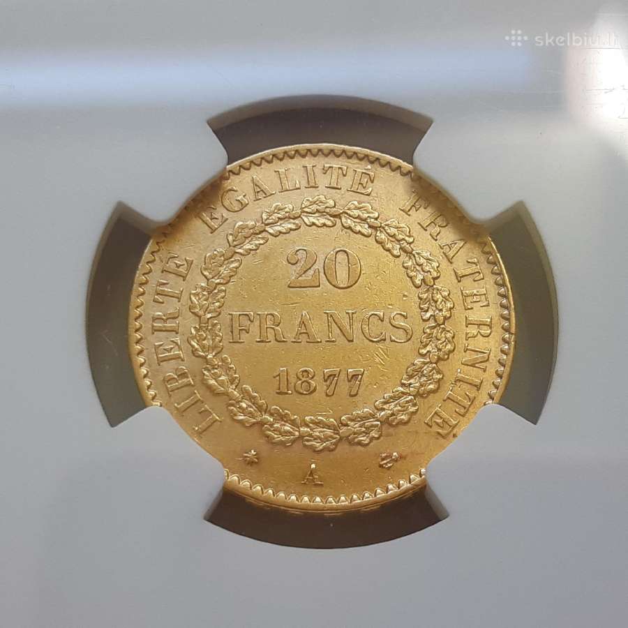 Prancūzija 20 frankų auksas Angelas 1877 - nuotraukos Nr. 4