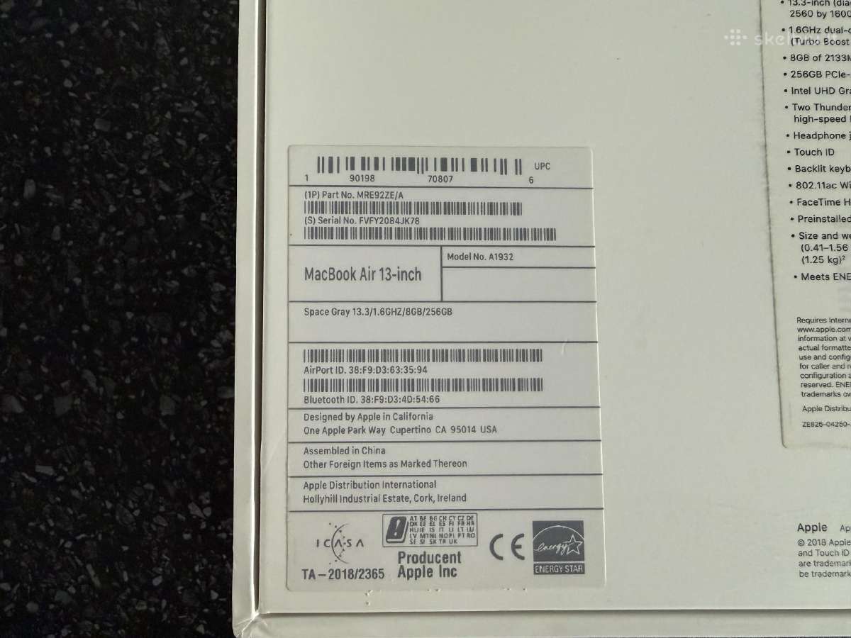 MacBook Air 13 Retina, 2018 m. 256 GB - nuotraukos Nr. 10