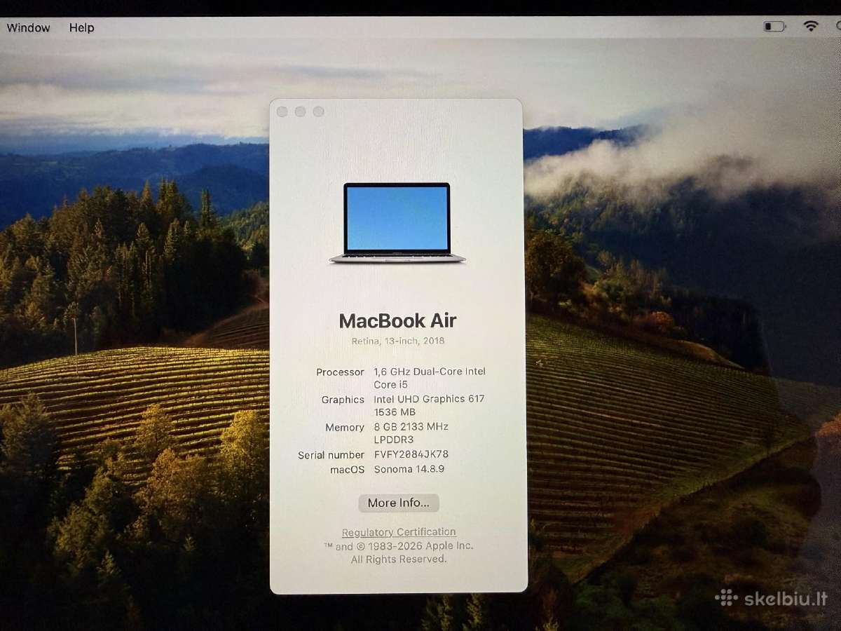 MacBook Air 13 Retina, 2018 m. 256 GB - nuotraukos Nr. 12