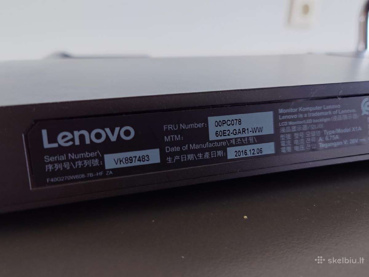 Lenovo Thinkvision X1 27" 4k Ips monitorius - nuotraukos Nr. 7