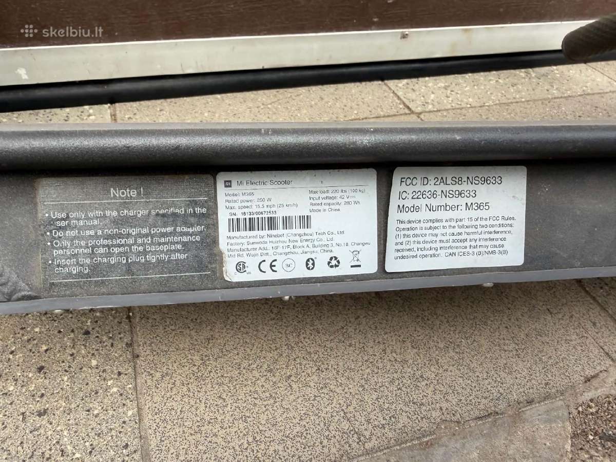 Xiaomi M365 elektrinis paspirtukas 250w - nuotraukos Nr. 4