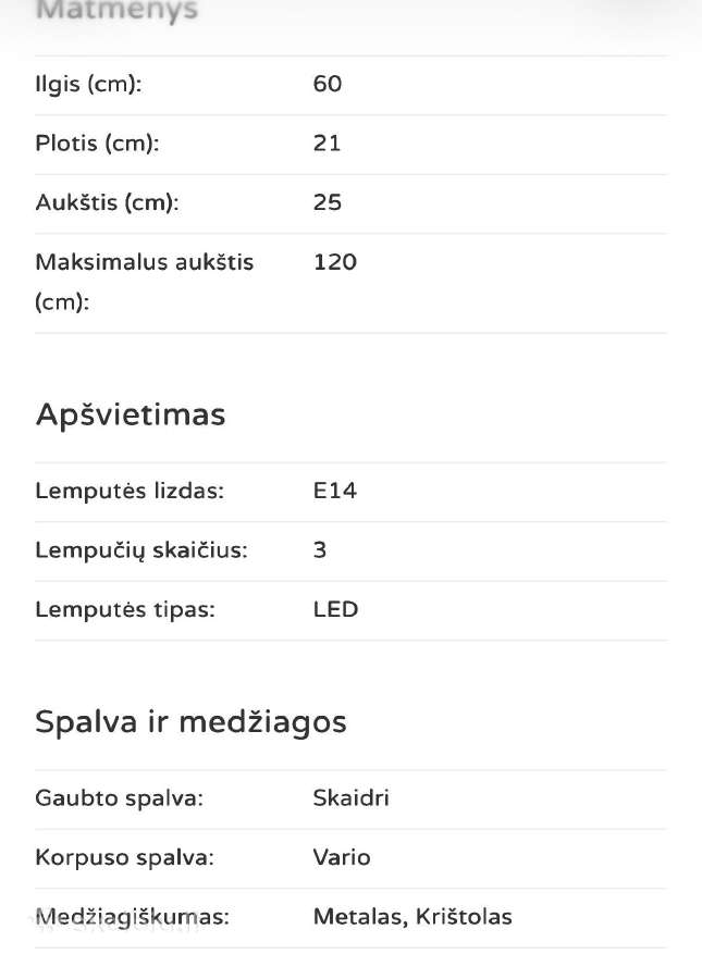 Naudotas šviestuvas - nuotraukos Nr. 8