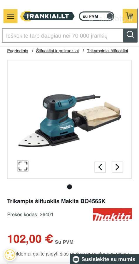 Makita Vibracinis Šlifuoklis Bo4565k 200w - nuotraukos Nr. 5