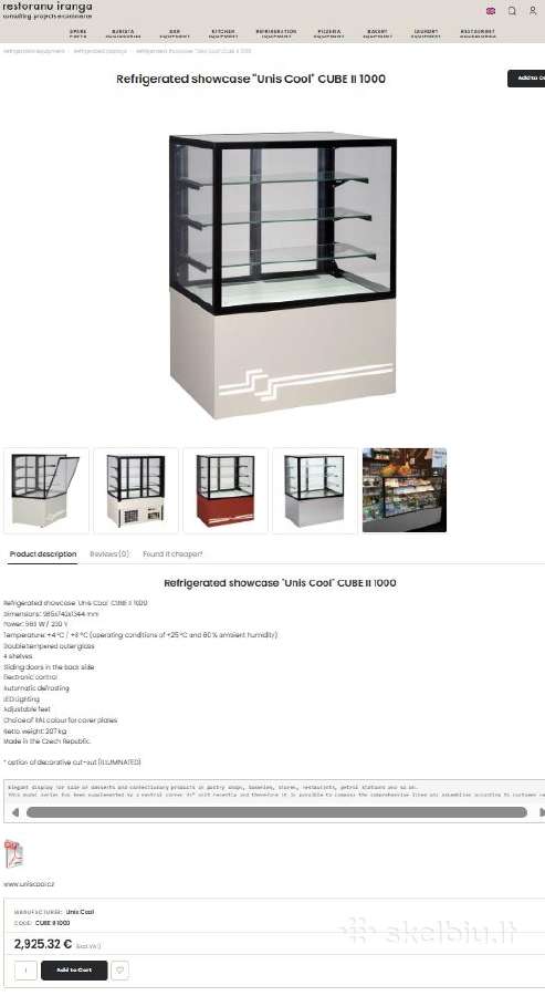 Šaldoma vitrina Unis Georgia Cube II 1000 - nuotraukos Nr. 4