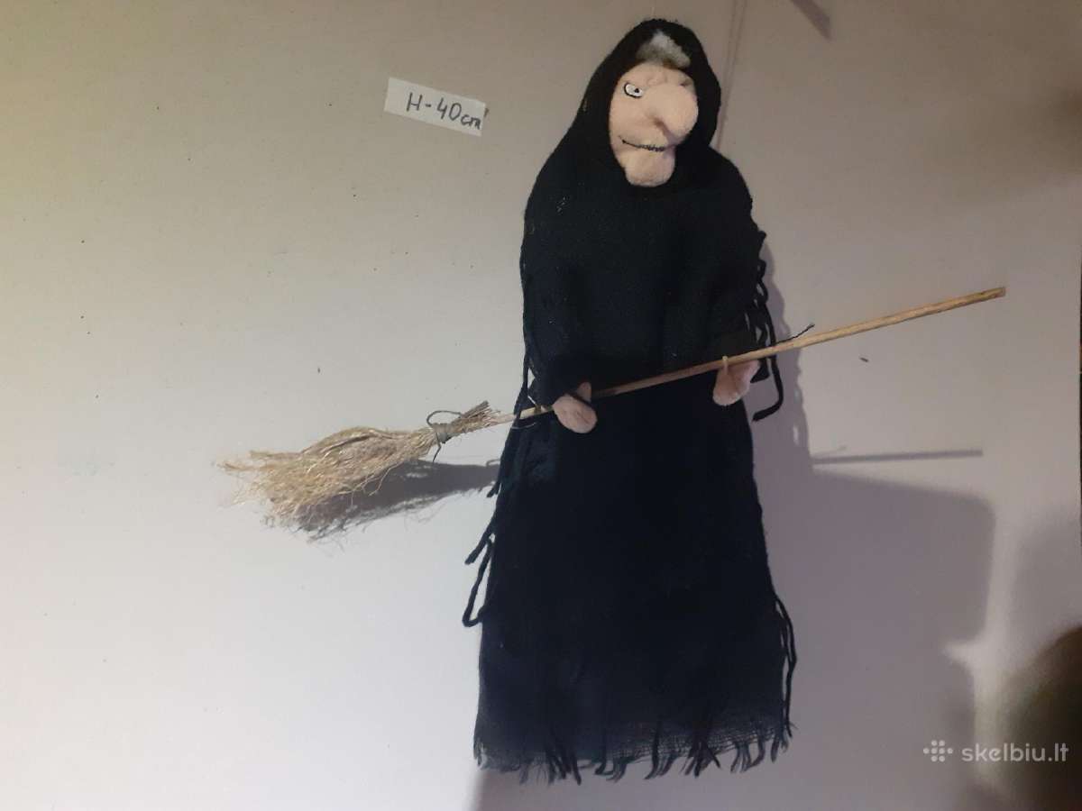 Vienetinė kolekcijinė rankų darbo ragana H-40cm - nuotraukos Nr. 2