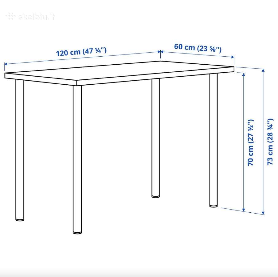Ikea Lagkapten Rašomasis stalas, reguliuojasi. - nuotraukos Nr. 2