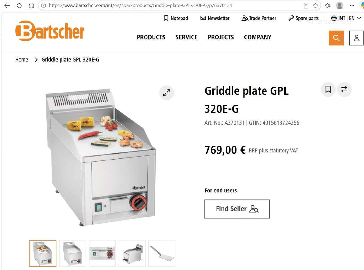 Kepimo plokštuma Bartscher Gpl 320e-g - nuotraukos Nr. 5