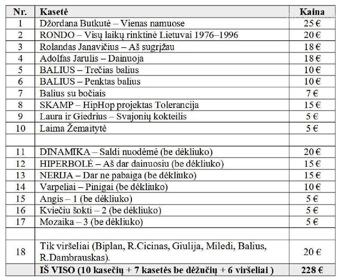 Lietuviška muzika - retos kasetės - nuotraukos Nr. 5