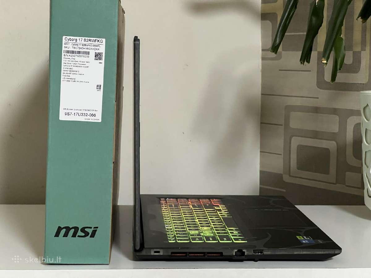 Parduodamas Msi Cyborg 17 su Rtx 5060, Core 7. - nuotraukos Nr. 5