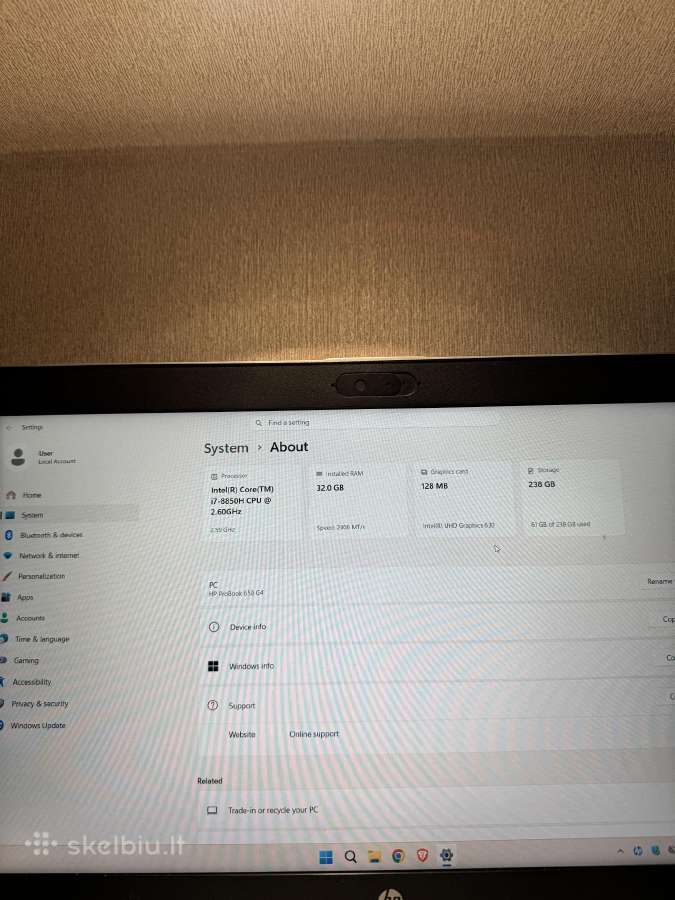 Hp Probook 650 G4 - nuotraukos Nr. 2